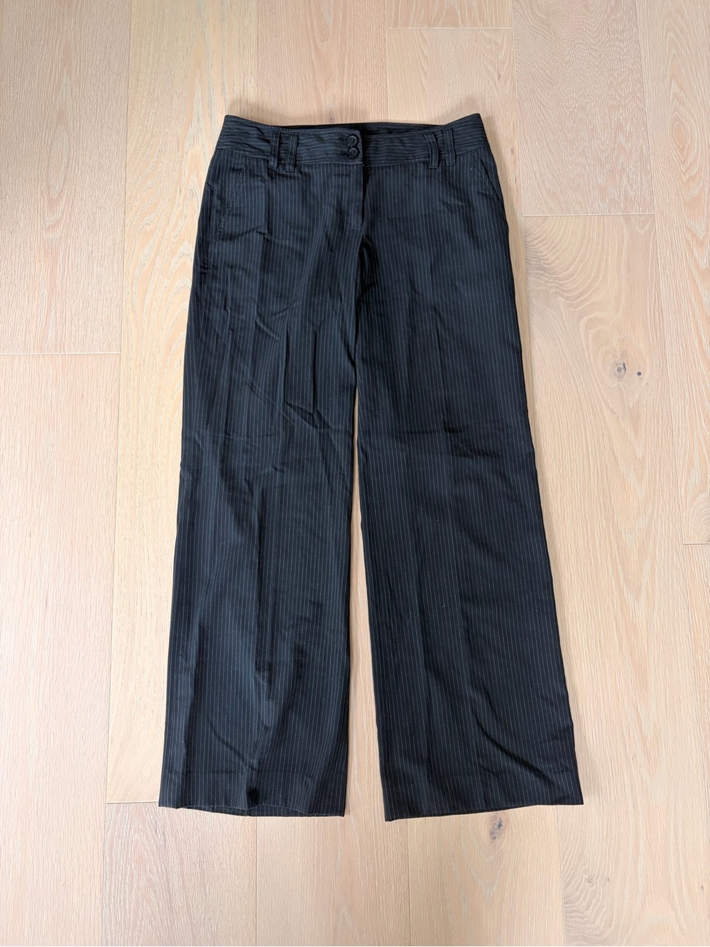 Michael Michael Kors Black Pinstripe Trousers Size 6